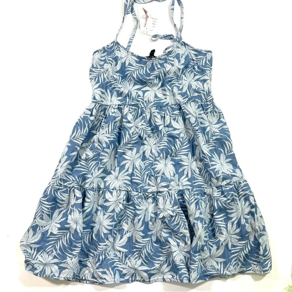 New Jessica Simpson Tamaryn Tiered Dress Size XS Blue